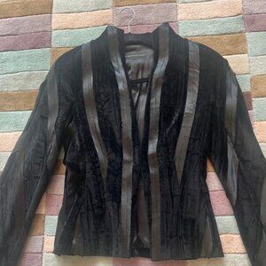 Designer Purificacion Garcia's Jacket in Black Velvet, Size 40